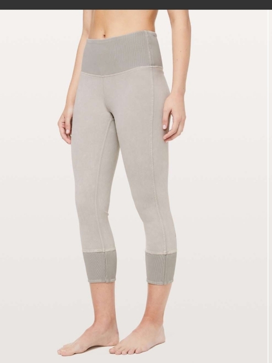 lululemon athletica Pants - Lululemon Wunder Under Ribbed Crop 23" Leggings - Washed French Clay